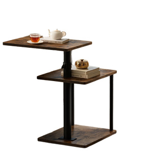 <span class=keywords><strong>Table</strong></span> d'appoint pivotante à 360°, réglable en hauteur, en pierre, en forme de C, <span class=keywords><strong>table</strong></span> <span class=keywords><strong>basse</strong></span> au <span class=keywords><strong>design</strong></span> moderne, avec étagère ouverte à 3 niveaux, <span class=keywords><strong>plateau</strong></span> TV - Product Image 1