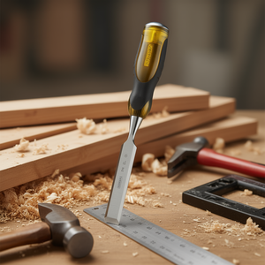 Cincel para madera Stanley de 22 mm con mango de acero forjado y agarre ergonómico para carpintería y trabajos en madera - Product Image 3