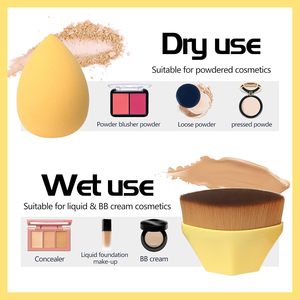 Foundation Brush and Makeup Sponge Set Wet and Dry Mushroom Head Beauty Sponge Egg with Storage <b>Box</b> - Product Image 3