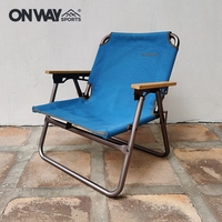 Prix de promotion chaise de plage de camping portable en plein air chaise de randonnée pliable à dossier haut avec accoudoir