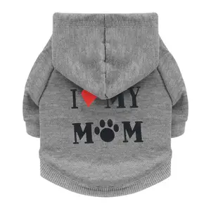 Manteau à capuche pour chien, sweat, vêtement chaud, imprimé Love My Mom, 2020