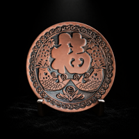Pièce de monnaie chinoise porte-bonheur personnalisée en cuivre fin 999, avec estampage en relief Fu, médaille commémorative pour commande en gros et collection de cadeaux