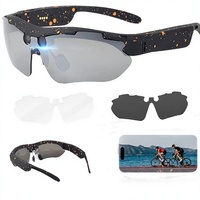 Lunettes intelligentes Jauksrola AI avec caméra vidéo 1080P, lunettes de sport pour le cyclisme et la randonnée (noir), sans recharge