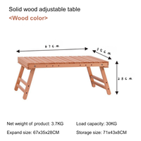Table pliante d'extérieur en bois massif-Polyvalente pour tente de camping, zone de tatami, heure du café, pique-nique et utilisation de la plage de rouleaux d'œufs