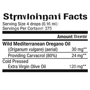 OEM/ODM Aceite de Orégano Líquido Concentrado a Base de Plantas, Refuerzo Inmunológico, Sin OMG, Vegano y Sin Gluten, Suplementos Herbales - Product Image 2