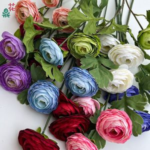 Flores de Rosa Artificiales de Seda, Multicapa, Realistas, para Decoración de Bodas y Hogar, de 3 y 6 Cabezas, para Eventos de Hotel - Product Image 1