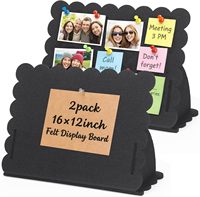 Lot de 2 panneaux de présentation en feutre noir 16 x 12 pouces, support pour badges, panneau de table pour badges, décoration