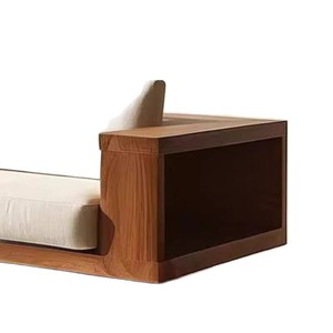 Set di Divani Doppi Creativi in Legno Massello Giapponese Wabi-sabi, Ecologici, per <span class=keywords><strong>B</strong></span>&<span class=keywords><strong>B</strong></span> e Hotel, Divano Multi-posto con Mobile per Soggiorno - Product Image 4