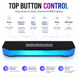 Barra de Sonido para PC 2026, la Más Vendida, Sonido 5.4 con Micrófono Integrado, Audio Nítido, Luces RGB con Perilla de Volumen - Product Image 6