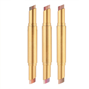 Sombra de Ojos Tricolor en Barra, Resistente al Agua, de Larga Duración, Bálsamo Labial y para Ojos en Tubo Dorado - Product Image 1