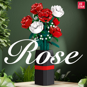 Juguetes JIESTAR 878 Piezas Rosa Romántica Decoración para el Hogar Set de Construcción DIY para Niña Ensamblaje Floristería Juguete para Niños Set de Bloques de Construcción - Product Image 2