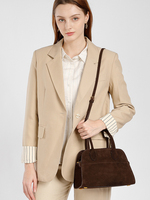 Sacs fourre-tout rétro en cuir de vachette grande capacité pour femmes, sac à main en daim, sac fourre-tout vintage avec poignée, sac à bandoulière tendance, sac fourre-tout de luxe discret