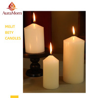 Bougie cylindrique blanche ivoire européenne de différentes tailles Molly Glory pour hôtel de mariage, bougie sans fumée, romantique pour hôtel de mariage
