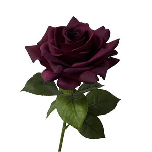 Y-H042 haut de gamme qualité vraie touche Rose fleurs Bourgogne artificielle Rose fleurs pour mariage centres de table décor à <span class=keywords><strong>la</strong></span> maison - Product Image 2