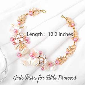 Perle Mariage Bandeau Or Fille Fleur De Mariée Cheveux Pièce Princesse Feuille Coiffe W352 - Product Image 6