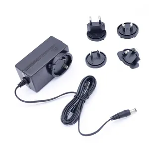 Universal Interchangeable Power Adapter 12V1A 2A 3A DC Power Supply with Detachable EU UK US Plugs for Power Adapters