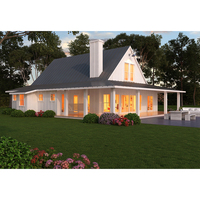 Villa américaine de style campagnard structure en bois maisons préfabriquées construites avec panneau sandwich en ciment EPS