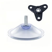 Ventouse transparente en PVC de 5,5 cm, robuste et épaissie, avec vis M6, pour pieds de meubles et tables, avec tige de 6 mm, noire