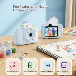 Appareil photo numérique pour enfants en gros, double objectif, étui ABS motif dessin animé, mini caméra jouet, résolution vidéo HD, carte TF, cadeau pour enfants, direct usine - Product Image 4