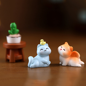 Mini figurines de chat en résine mignonnes, miniatures, ornements de bureau, petits animaux, chatons, décorations de paysage de la vie quotidienne, accessoires de bricolage - Product Image 1