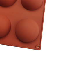 Moule à pâtisserie en silicone sans BPA, grande taille, 6 trous, demi-rond, pour chocolat, gâteau, pudding