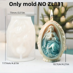 Moldes de Silicona para Resina con Diseño de Huevos de <span class=keywords><strong>Pascua</strong></span> de la Virgen María y Ángeles, <span class=keywords><strong>Molde</strong></span> de Cemento y Yeso con Patrón de Encaje - Product Image 5