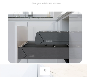 金矿晶华2抽屉组合厨柜配件浅拉出储物篮餐具橱柜收纳器 - Product Image 3