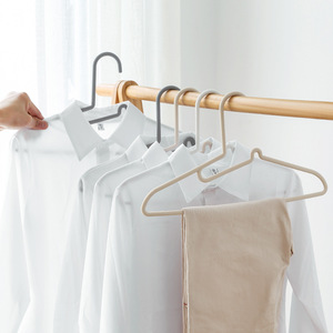 HeDou Plastic Clothes Hanger White Gray Apricot Hook Type Rectangle Non Slip Collar Proof Windproof Drying Rack - Product Image 4