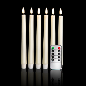 Candela LED Mermei Fatta <span class=keywords><strong>a</strong></span> Mano, Affusolata, Senza Fiamma, in Cera di Paraffina Ecologica, Alimentata <span class=keywords><strong>a</strong></span> <span class=keywords><strong>Batteria</strong></span> con Controllo <span class=keywords><strong>a</strong></span> Pulsante - Product Image 1