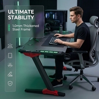 Pieds de table extensibles en acier inoxydable de type Z AOR pour bureaux de jeu, de bureau et d'ordinateur - Design moderne avec cloisonnement, mobilier commercial