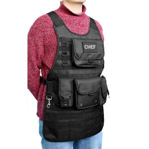 Chef Tactical <b>Apron</b> Black Multiple Pocket <b>Work</b> Suit Molle Tool <b>Apron</b> For Kitchen Use - Product Image 4
