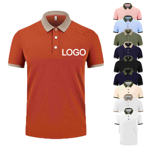 เสื้อเชิ้ตผู้ชายผ้าฝ้ายทนทาน ลายเรียบ แขนสั้น สีตามสั่ง โลโก้ด้านหน้า ผลิตจากผ้าถัก สไตล์ลำลอง - Product Image 3