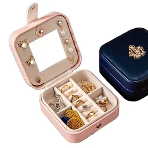 Exquisite jewelry packaging box PU portable magnetic buckle jewelry storage box wholesale