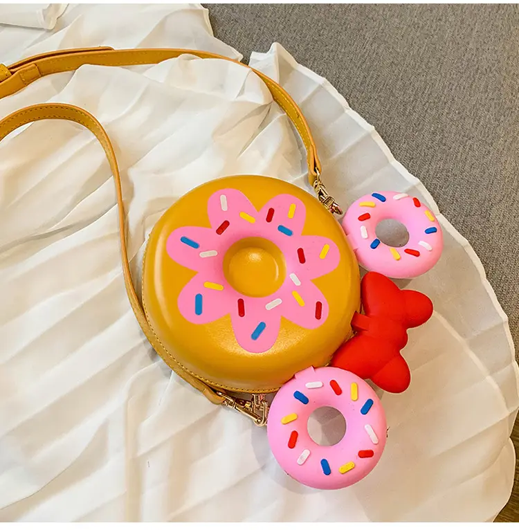 Di nuovo modo donut biscotto piccola borsa rotonda borsa a tracolla dolce e divertente casuale selvaggio ha colpito di colore crossbody bag