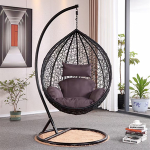 Silla de huevo plegable moderna con soporte de Metal, hamaca de jardín personalizable, <span class=keywords><strong>Columpio</strong></span> de mimbre para exteriores, patio, <span class=keywords><strong>Parque</strong></span> - Product Image 4