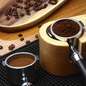 Supporto per Tamper per caffè in legno manuale tappetino per Barista caffè Espresso manomissione Latte Art portapenne per Tamper accessori per caffè per la casa