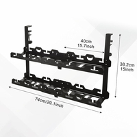 Organisateur de câbles flexible à double niveau, support réglable noir pour bureau, étagère de rangement de câbles avec pince