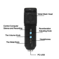 Microphone à condensateur professionnel BM-858 pour l'enregistrement en direct, la barre de son USB, l'enregistrement musical, le studio d'enregistrement pour les voix