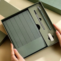 Carnet de notes en cuir noir personnalisé avec logo, couverture souple, pour cadeau, vente en gros, promotionnel, luxe, avec stylo, boîte USB, étui assorti