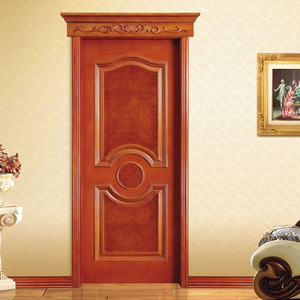 Porte de chambre en bois massif GA-01S |   Design circulaire incurvé avec décor traditionnel - Product Image 4