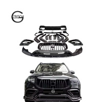Kits carrosserie en fibre de carbone pour Mercedes-Benz GLS63 AMG X167 : Amélioration MSY, Lame de pare-chocs avant, Calandre, Diffuseur arrière, Élargisseurs d'ailes