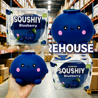 USA Warehouse Giant Geurende Blauwe Bes Sensorisch Speelgoed Jumbo Fruit Blauwe Bes Fidget Bal Knijp Speelgoed voor Party Favoren