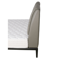 Lit double en cuir multifonctionnel en cuir simple et moderne pour chambre principale