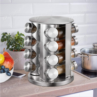 Ensemble de porte-épices rotatif en acier inoxydable, style minimaliste, 8 pots, écologique, sûr pour les aliments, design détachable, pour la cuisine
