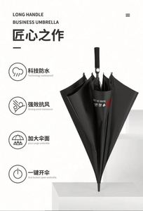 Parapluies de golf semi-automatiques personnalisés avec logo, en tissu de luxe, résistants au vent, colorés, en plastique noir, classiques et abordables - Product Image 6