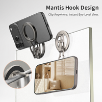 Support de téléphone magnétique pliable sur 3 axes personnalisé OEM, support à anneau magnétique double face avec vis de trépied 1/4 et crochet Mantis, vente en gros