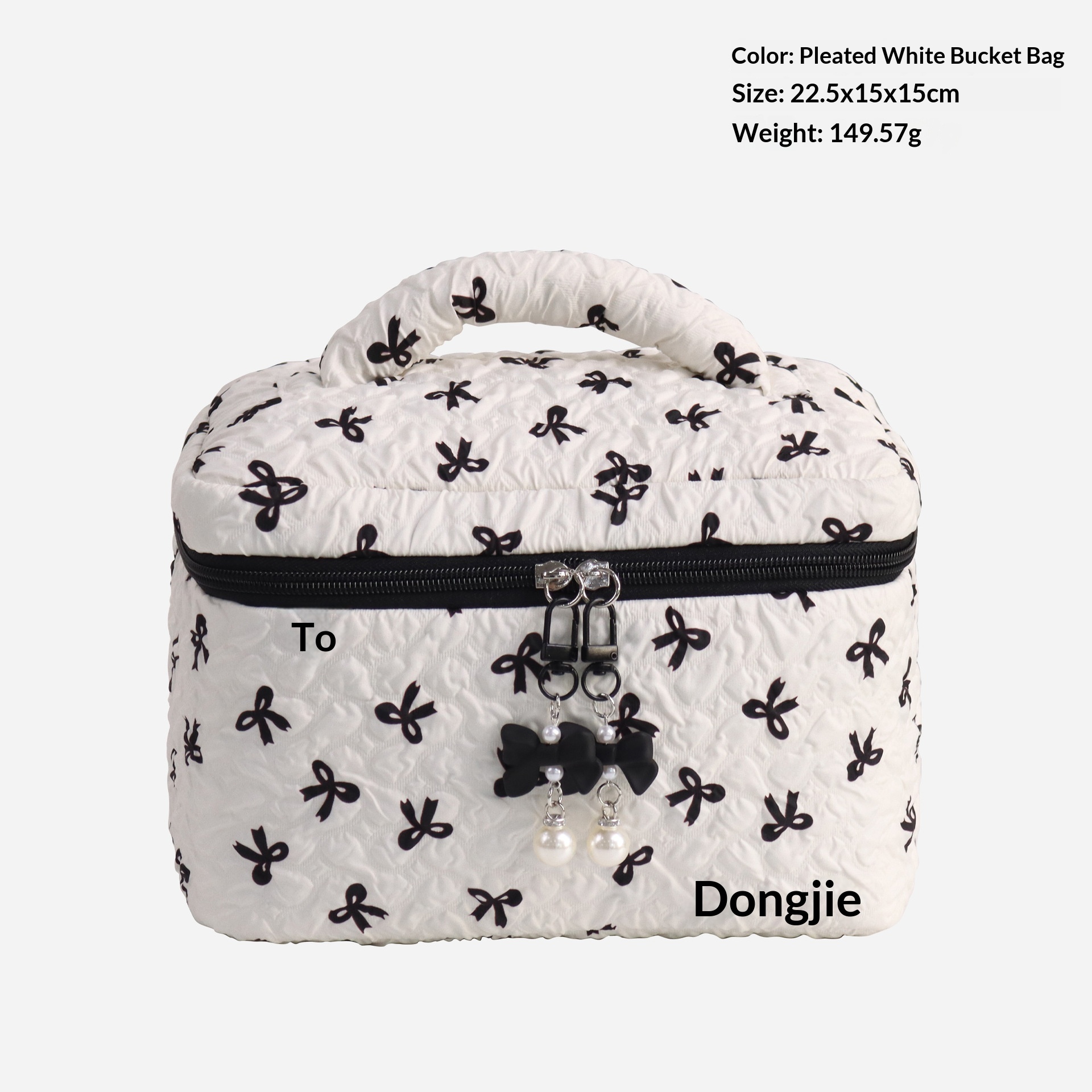 Sac seau à nœud noir et blanc
