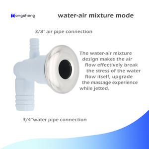 Thép không gỉ đơn không thể điều chỉnh Cụm máy bay phản lực-mặt lớn Spa thay thế lắp ráp vòi phun kết hợp massage (không khí xoáy nước) 40 - Product Image 4
