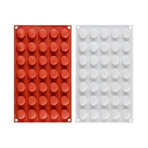 C19 35 Loch Halbrunde Mooncake-Form 3D-Kuchen Silikon form Dessert Backform Halbrunde Mousse-Kuchen Dekorations formen - Product Image 4