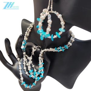 <span class=keywords><strong>Perles</strong></span> <span class=keywords><strong>précieuses</strong></span> avec ensemble de conformité turquoise naturelle Bracelet en argent S925 <span class=keywords><strong>Perles</strong></span> en argent en cadeau - Product Image 3
